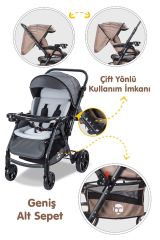 Baby Care Bc-500 Combo Maxi Pro Çift Yönlü Puset Gri ( D )