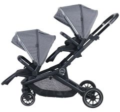 Prego İbiza Plus Travel Sistem Set İkiz Bebek Arabası 2223 Gri