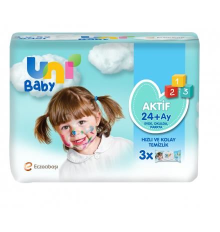 Uni Baby Aktif Sımple Clean Islak Mendil 3x52 li