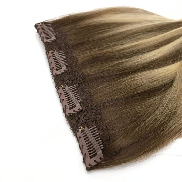 Tek Parça 4 Tokalı Çıt Çıt Saç #6A-8A-613 California Blonde Ombre & Röfle