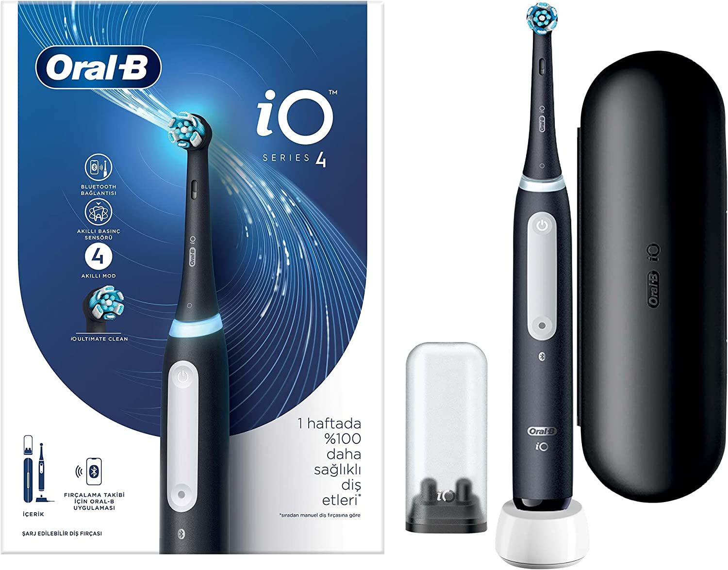 Oral-B iO 4 Şarjlı Diş Fırçası - Mat Siyah