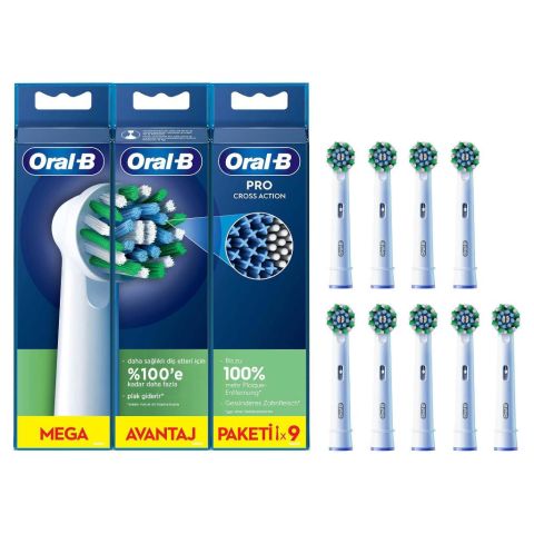 Oral-B Pro Cross Action 9'lu Diş Fırçası Yedek Başlığı EB50