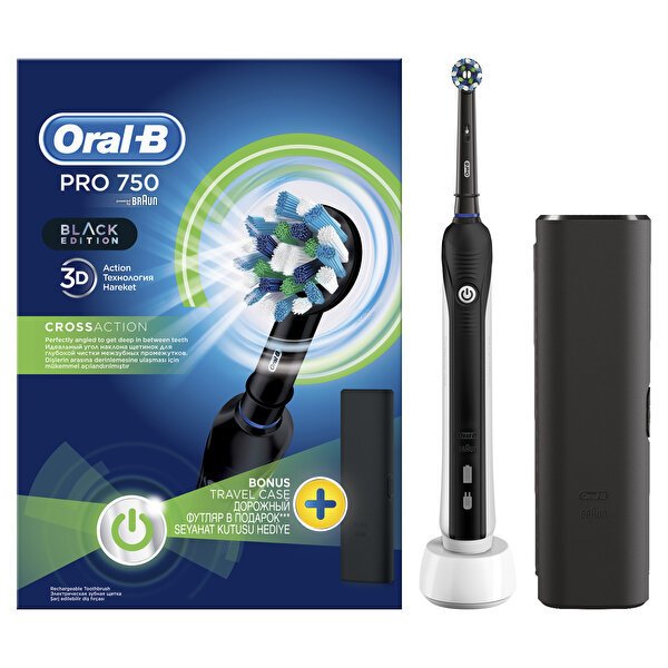Oral-B Pro 750 Power Siyah Şarjlı Diş Fırçası