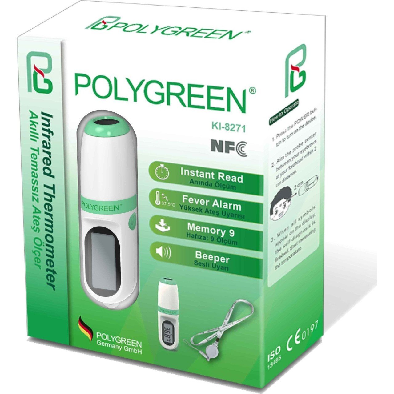 Polygreen KI 8271 Akıllı Temassız Ateş Ölçer