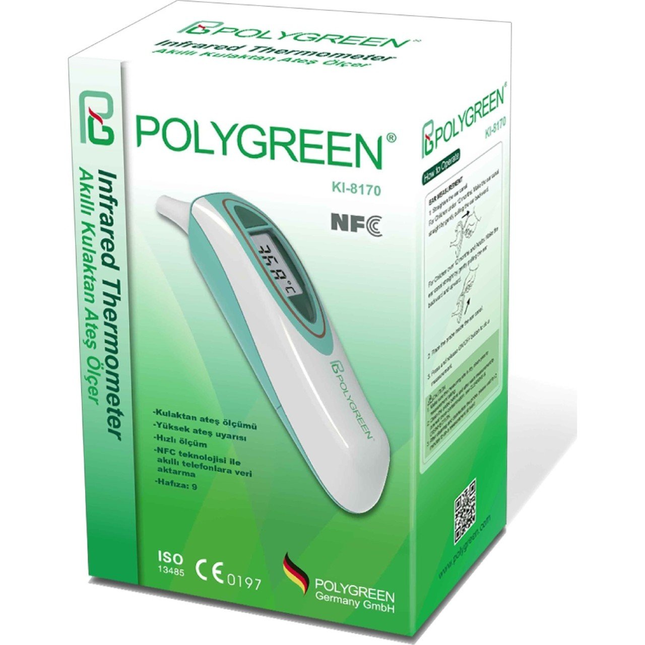 Polygreen KI 8170 Akıllı Kulaktan Ateş Ölçer