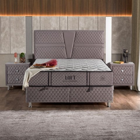 Loft Yatak Baza Başlık Set