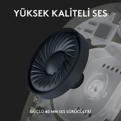 Logitech G435 Lightspeed Kablosuz Mikrofonlu Kulak Üstü Oyuncu Kulaklığı Siyah