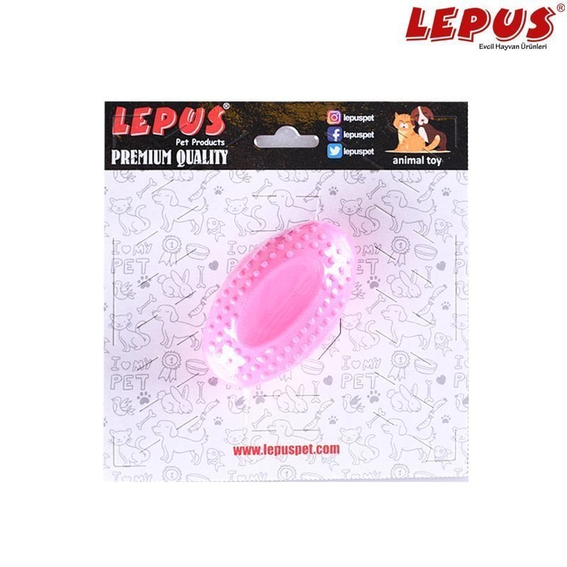 Lepus Ağız ve Diş Sağlığı İçin Oval Top Köpek Oyuncağı Pembe 5 cm