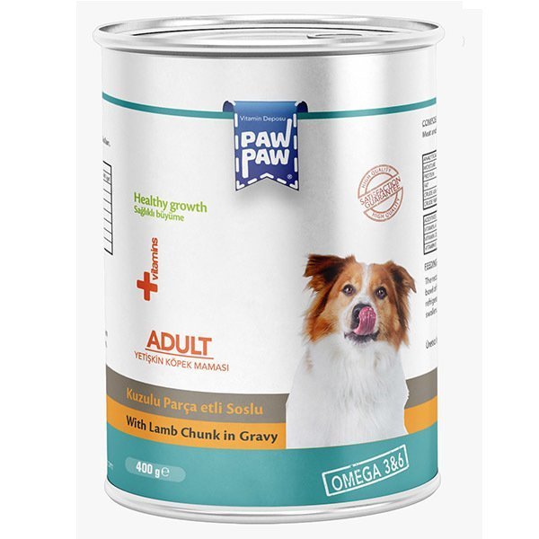 Pawpaw Kuzu Etli Soslu Yetişkin Köpek Konservesi 400 Gr