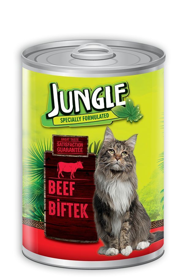 Jungle Kedi Konservesi Biftekli 415 gr