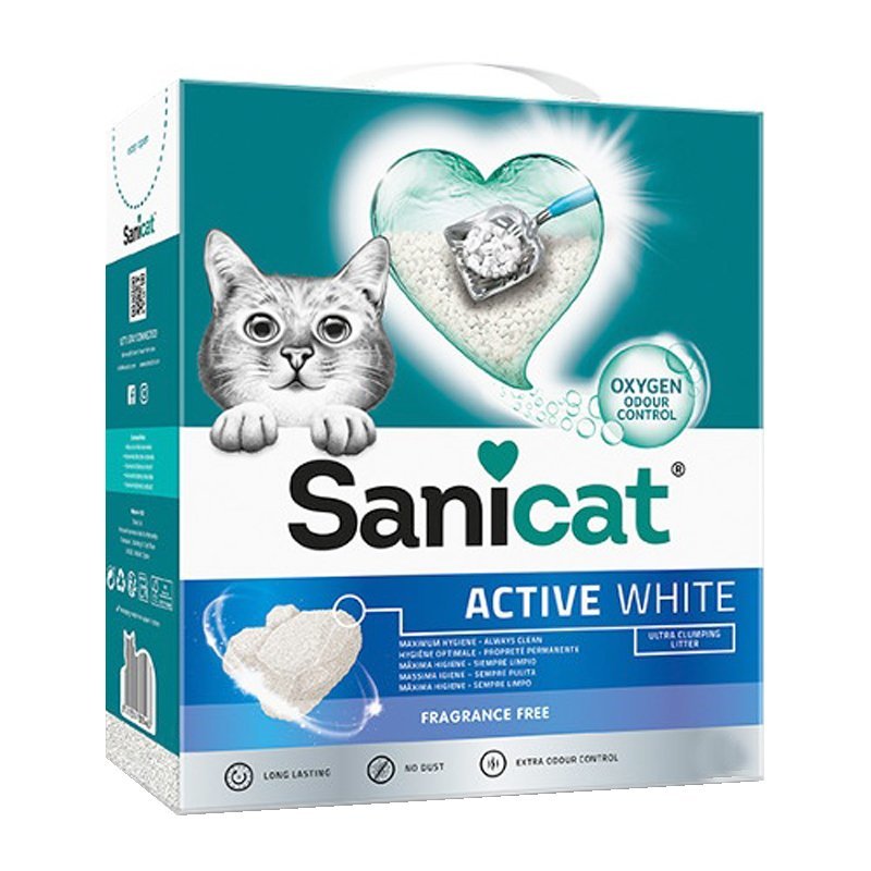 Sanicat Active White Ultra Topaklanan Kedi Kumu 10 Lt