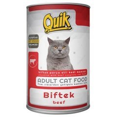 Quik Biftekli Yetişkin Kedi Konservesi 415 Gr