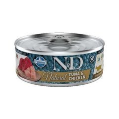 N&D Natural Tuna Ve Tavuklu Yetişkin Kedi Konservesi 80 Gr