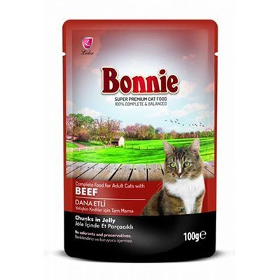 Bonnie Dana Etli Pouch Jelly Yetişkin Kedi Konserve Maması 100 Gr