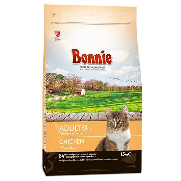 Bonnie Tavuklu Yetişkin Kedi Maması 1,5 Kg