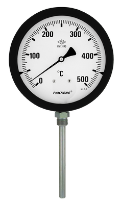 Pakkens Alt Bağlantılı Termometre Ø100 500°C 25cm KL 2,0