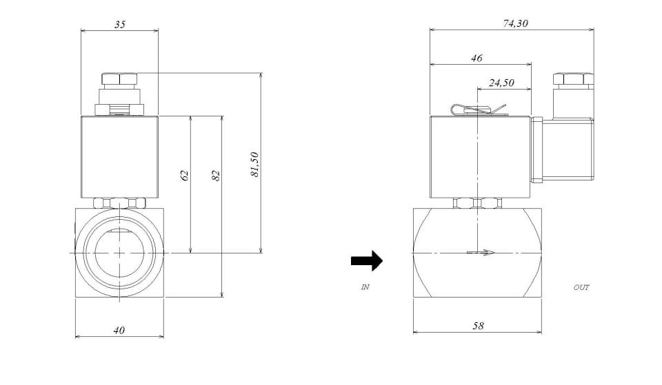 Solenoid Valf Paslanmaz NK 1'' 7901-KDNF005-060-220AC