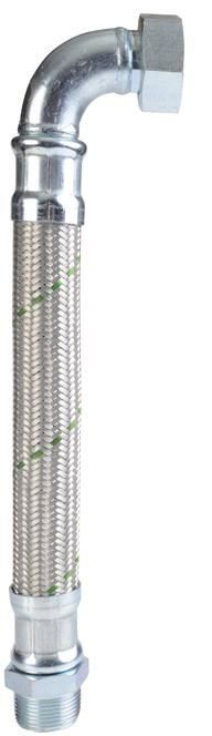 TEKNO KONTROL Stainless Braided Hose Elbow Fitting-Nipple 1'' 100cm