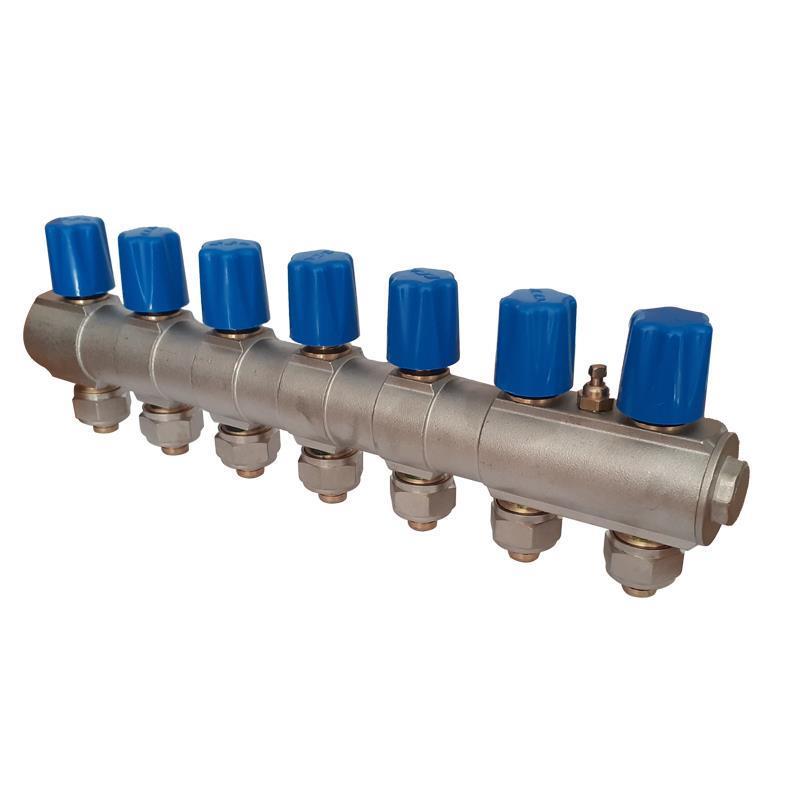 ECA 1'' Flow Adjustment Valve Collector with 6 Blue Handwheels 602120672