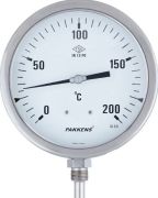 Pakkens Alt Bağlantılı Termometre Ø200 100°C 20CM 1/2'' KL2,0