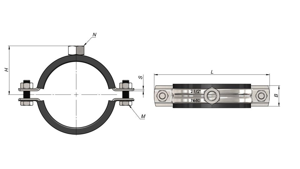 NORM Ağır Yük Somunlu Kelepçe 2 1/2''
