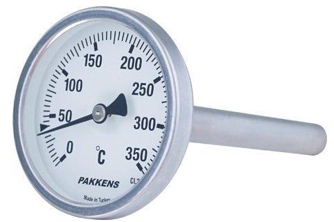 Pakkens Arka Bağlantılı Bi-Metal Termometre Ø63mm 400°C 20cm CL 2,0