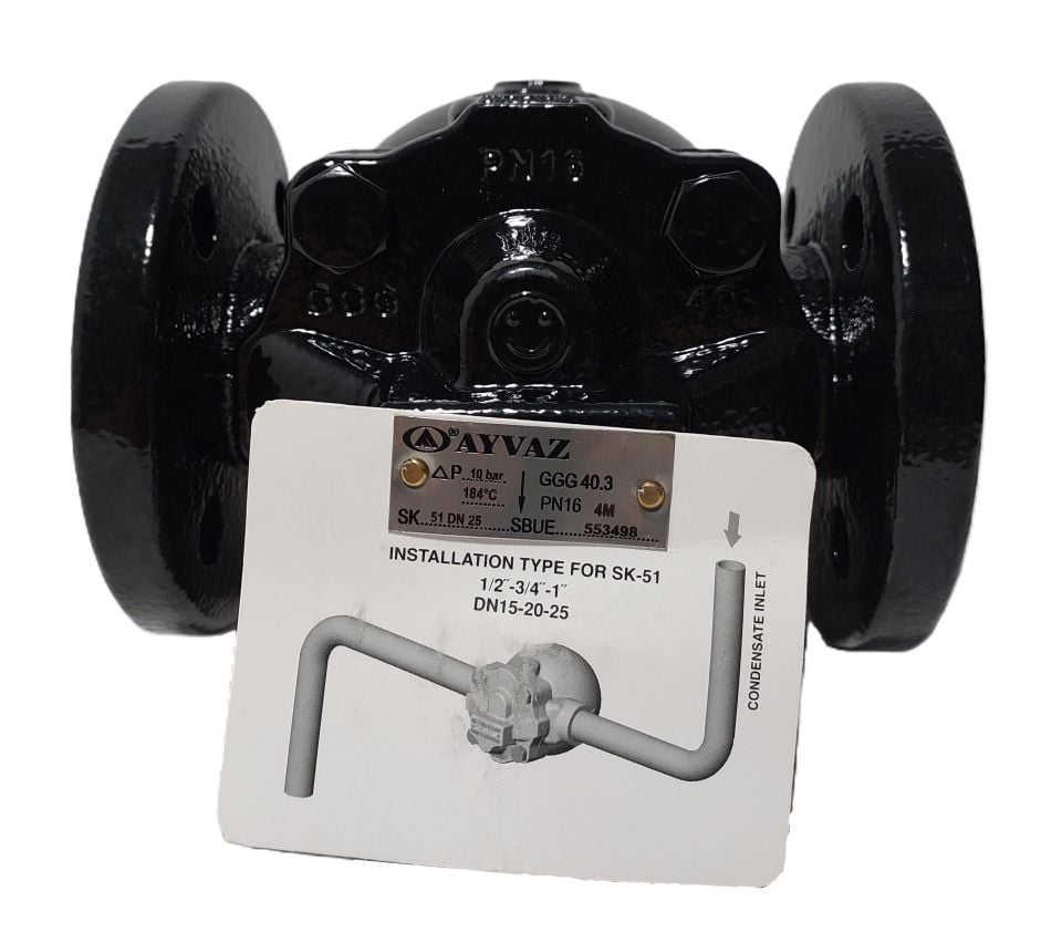 AYVAZ SK-51 Şamandıralı Kondenstop Flanşlı DN25 PN16