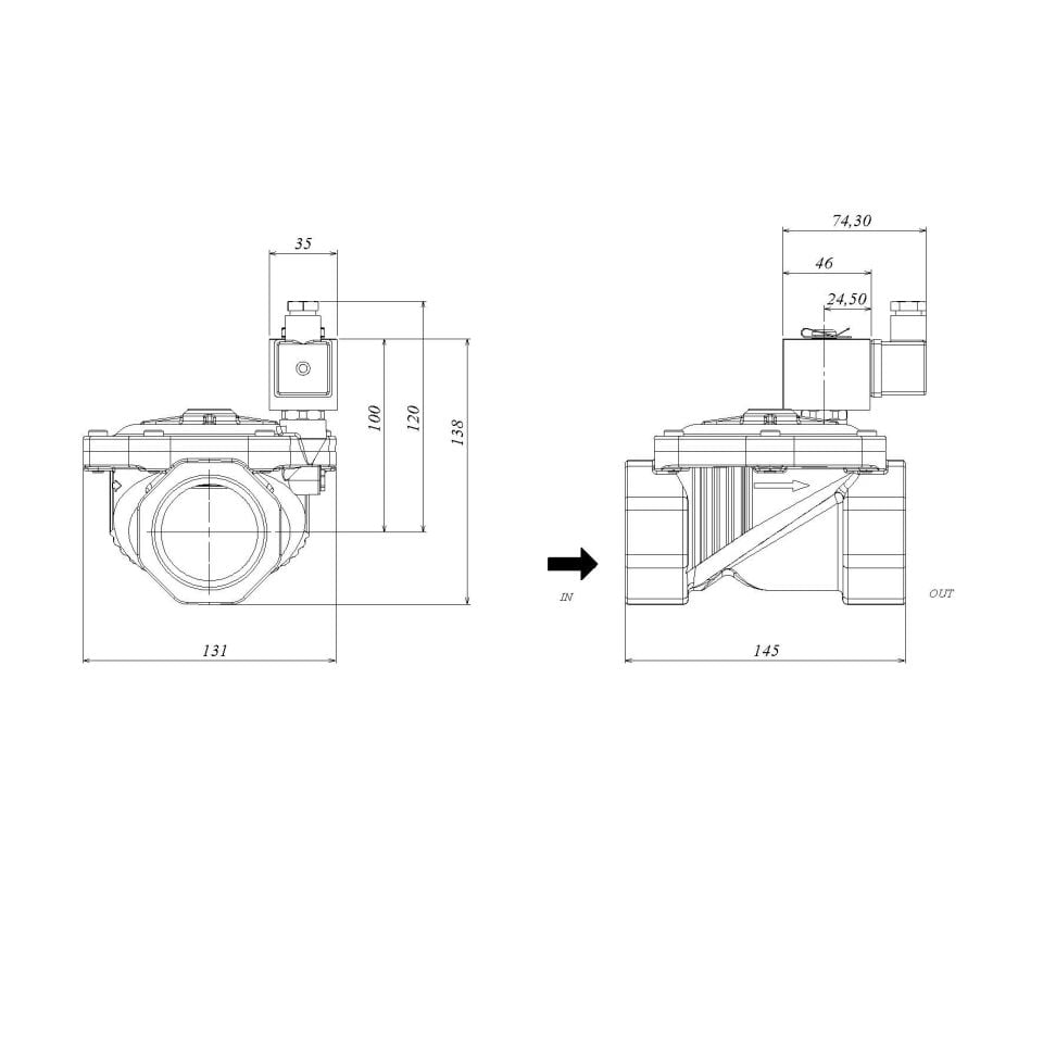 GEVAX N.K. Solenoid Valf 2'' 1901-KBNI010-500-G220AC
