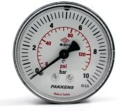 Pakkens Rear Connection Panel Type Manometer Ø40 mm 10 Bar 1/8''