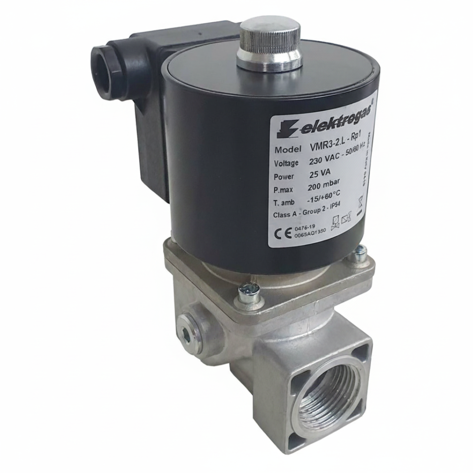 Elektrogas VMR3-2 Natural Gas Solenoid Valve 200mBAR 1''