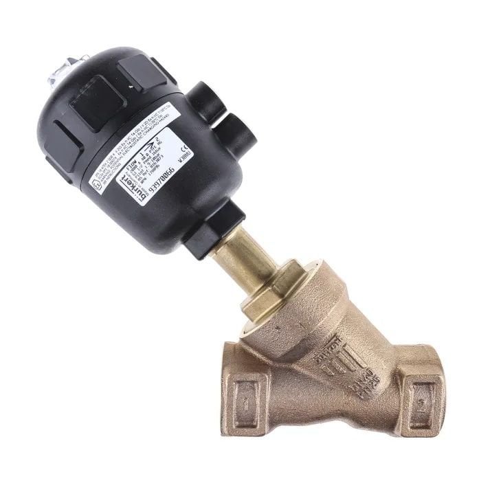 BURKERT Tip 2000 Pnömatik Pistonlu Y Tipi Vana 2/2 Yollu Açılı-Yuvalı DN15 PN25