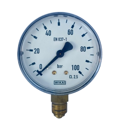WIKA 111.12.063 Lower Connection Manometer Ø63mm 100 Bar