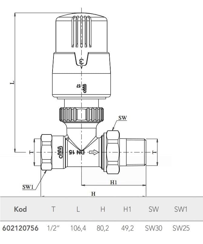 ECA TRV4 Termostatik Vana 1/2'' 602120756