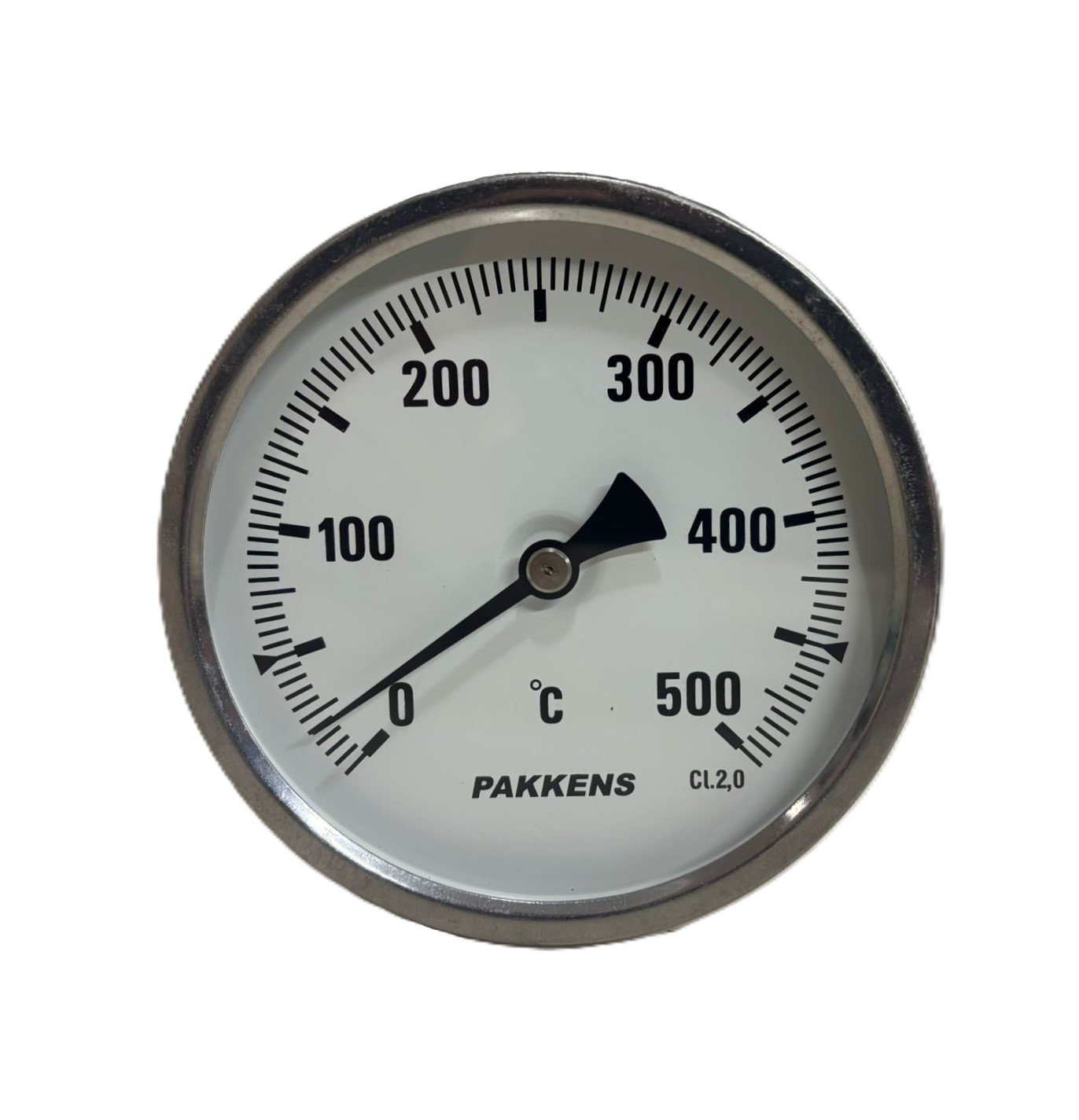 Pakkens Arka Bağlantılı Bi-Metal Termometre Ø100mm 500°C 40cm 1/2'' CL 2,0