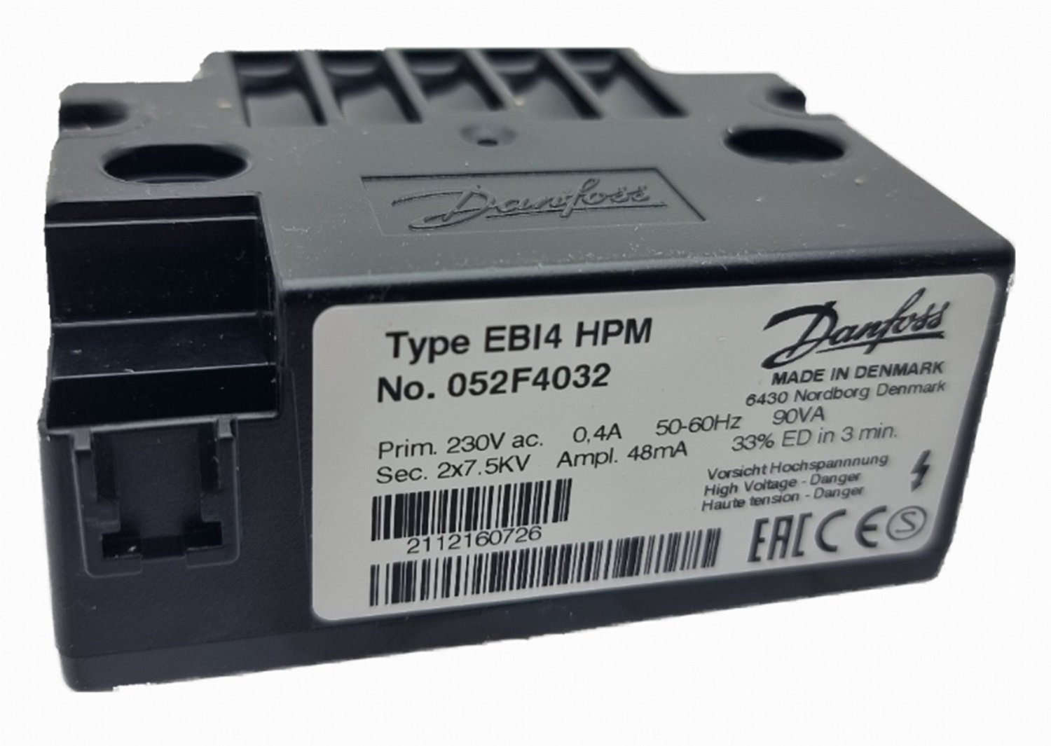 DANFOSS ÇİFT ÇIKIŞLI  ATEŞLEME TRAFO 2x7500V EBI4 %33 052F4232