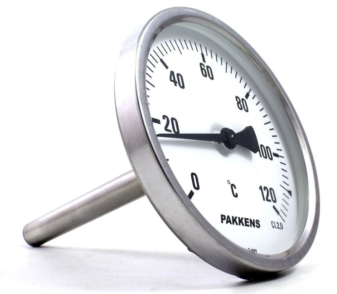 Pakkens 100mm 120°C Termometre, 30cm, Arka 1/2''