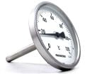 Pakkens Termometre 100mm 120°C , 1/2'', 30cm Arka Bağlantılı