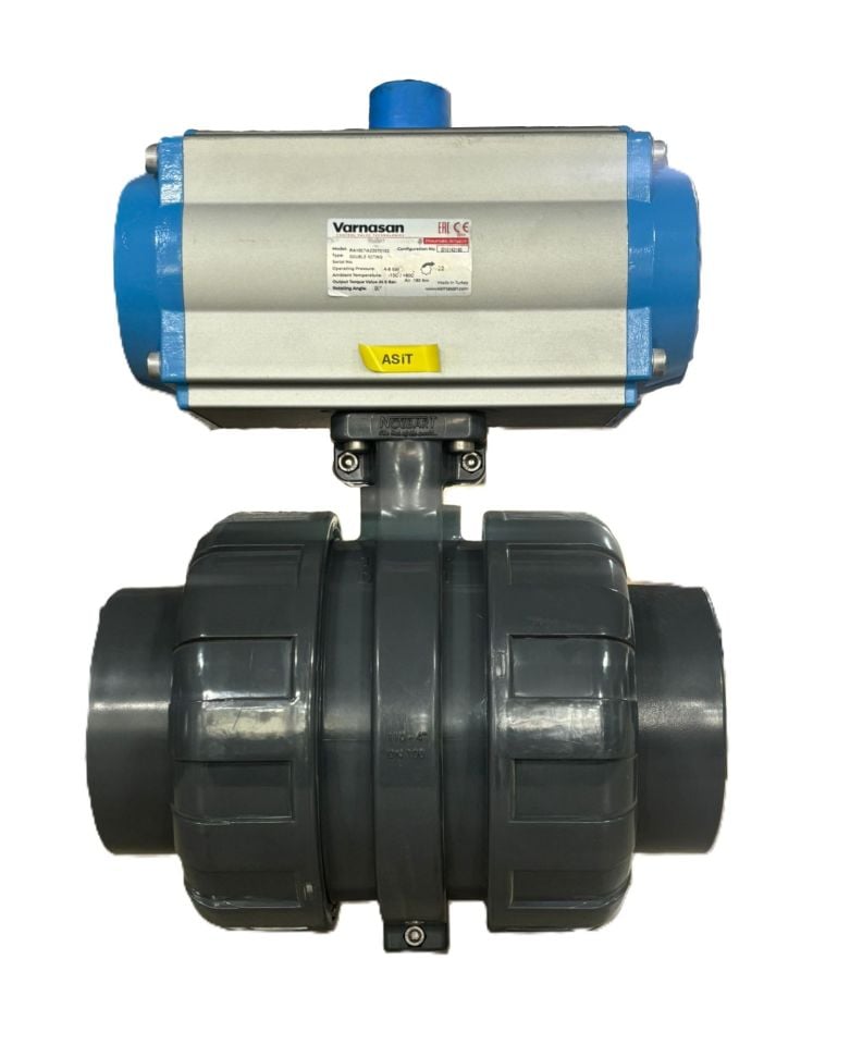 U-Pvc Pneumatic Actuated Threaded Ball Valve Ø110 mm