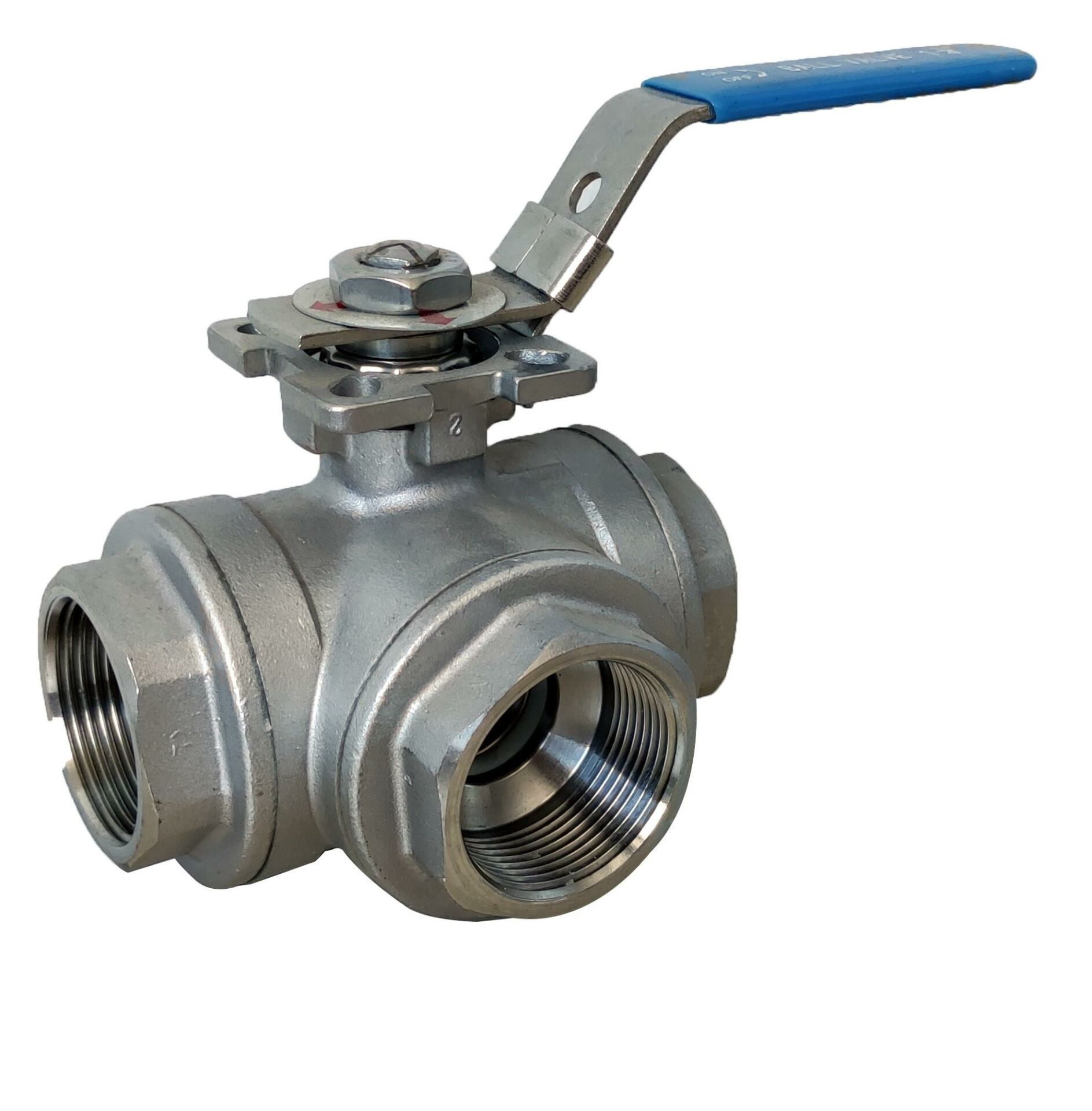 İTHAL Paslanmaz Çelik Küresel Vana Üç Yollu Aktüatör Takılabilir 1/2'' 316 L Tipi