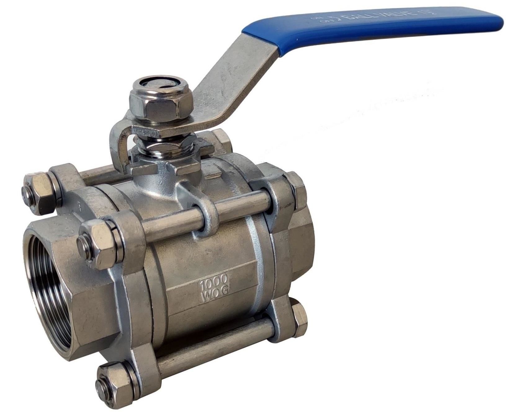 Üç Parçalı Paslanmaz Küresel Vana AISI304 11/2''