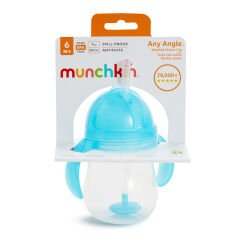 Munchkin Tıklama Kilitli  Uçlu Pipetli Alıştırma Bardağı, 6ay+, 207ml, Mavi, 1 Adet