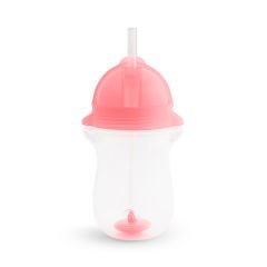 Munchkin Tıklama Kilitli Uçlu Pipetli Alıştırma Bardağı, 12ay+, 296ml, Pembe, 1 Adet