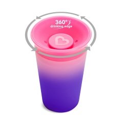 Munchkin Mucize  360° Renk Değiştiren Alıştırma Bardağı, 12ay+,  266ml, Pembe, 1 Adet