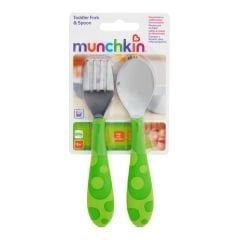 Munchkin Eğitici Ergonomik Çatal ve Kaşık Seti, Yeşil, 2'li