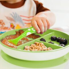 Munchkin Sabit Vakumlu Beslenme Tabağı, 6ay+, Yeşil, 1 Adet