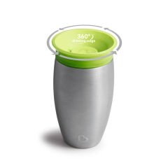 Munchkin Damlatmaz Çelik Bebek 360° Yeşil Alıştırma Bardağı +12 ay, 295ml, Yeşil