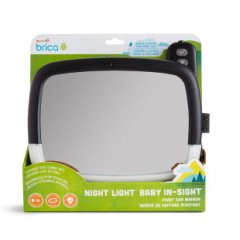 Munchkin Night Light LED Özellikli Dijital Araba Bebek Görüş Aynası, Siyah, 28,5 x 20 cm, 1 adet