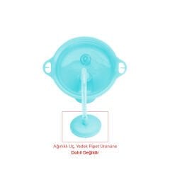 Munchkin Tıklama Kilitli Uçlu Pipetli Alıştırma Bardağı, 12ay+, 296ml, Mavi,& Yedek Pipet  1 Adet