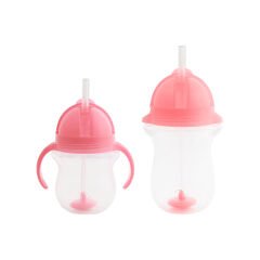 Munchkin Tıklama Kilitli Uçlu Pipetli  Alıştırma Bardağı 6ay+ 207 ml Pembe  ve 12ay+ 296 ml Pembe