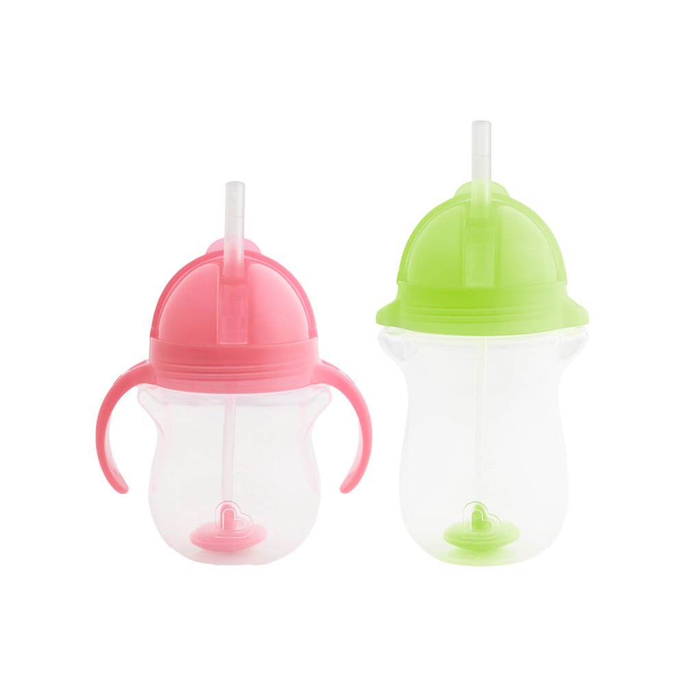 Munchkin Tıklama Kilitli Uçlu Pipetli Alıştırma Bardağı 6ay+ 207 ml Pembe  ve 12ay+ 296 ml Yeşil